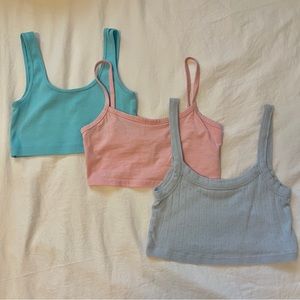 Small - Blue & Pink Cropped Top Bundle